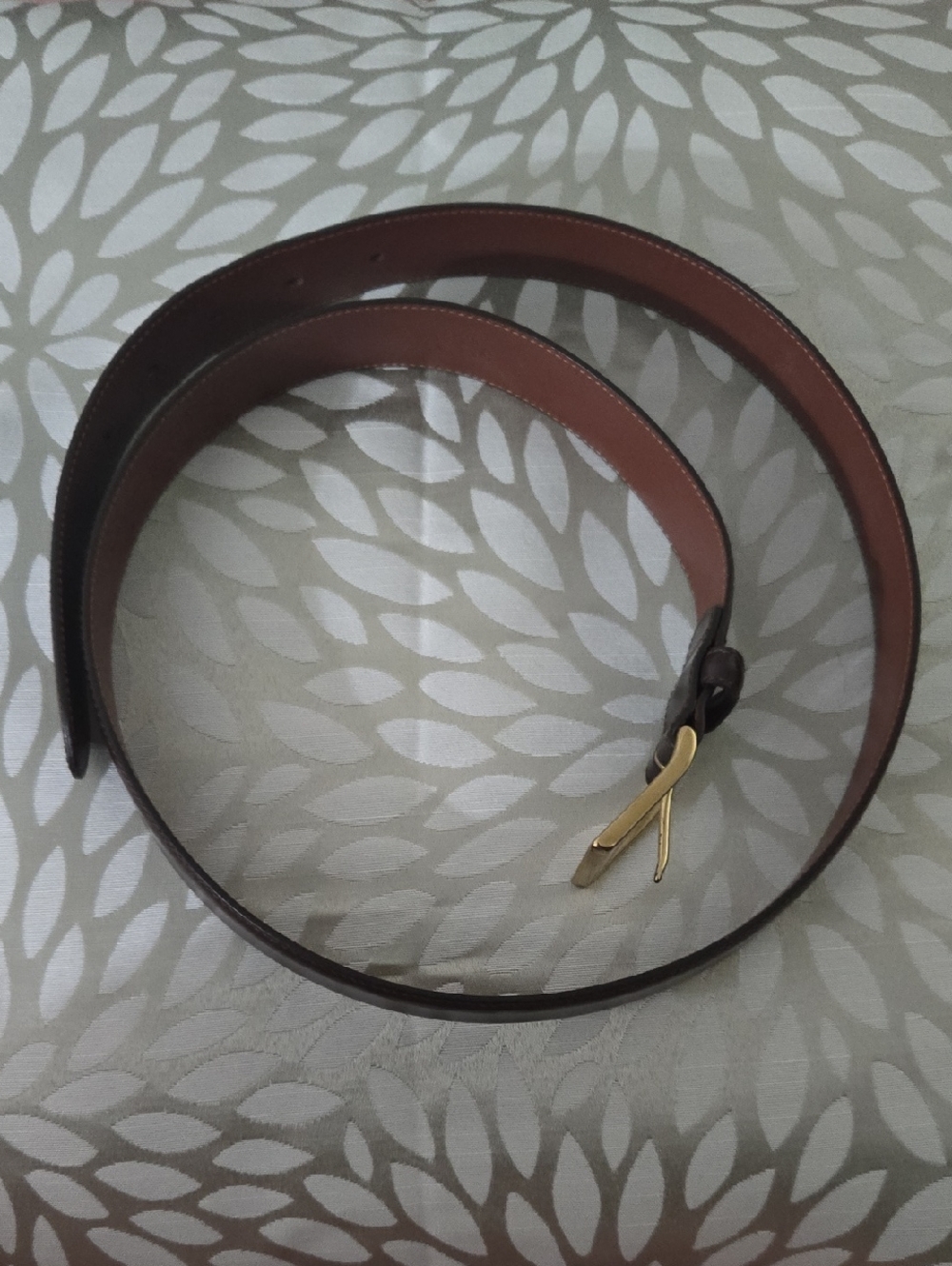 Coach Brown Leather Belt with Gold-Tone Buckle, Men Size 36 (90cm)